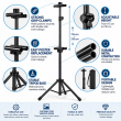 Universal Advertising Display Stand | Adjustable Tripod Promotional Stand | Portable Sign Board &amp; Poster Display Holder for Events, Shops &amp; Exhibitions | iCare