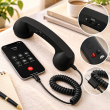 Retro Phone Handset with Type-C Connector | Wired Mobile Phone Receiver &amp; Microphone | C-Port Handset for Smartphones | Volume Control, Hands-Free Calling &amp; Comfortable Network Phone Receiver | iCare