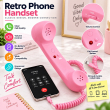 Retro Phone Handset with Type-C Connector | Wired Mobile Phone Receiver &amp; Microphone | C-Port Handset for Smartphones | Volume Control, Hands-Free Calling &amp; Comfortable Network Phone Receiver | iCare