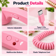 Retro Phone Handset with Type-C Connector | Wired Mobile Phone Receiver &amp; Microphone | C-Port Handset for Smartphones | Volume Control, Hands-Free Calling &amp; Comfortable Network Phone Receiver | iCare