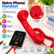 Retro Phone Handset with Type-C Connector | Wired Mobile Phone Receiver &amp; Microphone | C-Port Handset for Smartphones | Volume Control, Hands-Free Calling &amp; Comfortable Network Phone Receiver | iCare