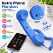 Retro Phone Handset with Type-C Connector | Wired Mobile Phone Receiver &amp; Microphone | C-Port Handset for Smartphones | Volume Control, Hands-Free Calling &amp; Comfortable Network Phone Receiver | iCare