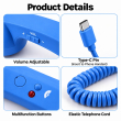 Retro Phone Handset with Type-C Connector | Wired Mobile Phone Receiver &amp; Microphone | C-Port Handset for Smartphones | Volume Control, Hands-Free Calling &amp; Comfortable Network Phone Receiver | iCare