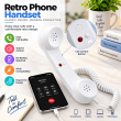 Retro Phone Handset with Type-C Connector | Wired Mobile Phone Receiver &amp; Microphone | C-Port Handset for Smartphones | Volume Control, Hands-Free Calling &amp; Comfortable Network Phone Receiver | iCare