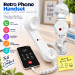 Retro Phone Handset with Type-C Connector | Wired Mobile Phone Receiver &amp; Microphone | C-Port Handset for Smartphones | Volume Control, Hands-Free Calling &amp; Comfortable Network Phone Receiver | iCare