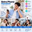 Retro Phone Handset with Type-C Connector | Wired Mobile Phone Receiver &amp; Microphone | C-Port Handset for Smartphones | Volume Control, Hands-Free Calling &amp; Comfortable Network Phone Receiver | iCare