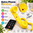 Retro Phone Handset with Type-C Connector | Wired Mobile Phone Receiver &amp; Microphone | C-Port Handset for Smartphones | Volume Control, Hands-Free Calling &amp; Comfortable Network Phone Receiver | iCare