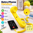 Retro Phone Handset with Type-C Connector | Wired Mobile Phone Receiver &amp; Microphone | C-Port Handset for Smartphones | Volume Control, Hands-Free Calling &amp; Comfortable Network Phone Receiver | iCare