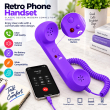 Retro Phone Handset with Type-C Connector | Wired Mobile Phone Receiver &amp; Microphone | C-Port Handset for Smartphones | Volume Control, Hands-Free Calling &amp; Comfortable Network Phone Receiver | iCare