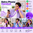 Retro Phone Handset with Type-C Connector | Wired Mobile Phone Receiver &amp; Microphone | C-Port Handset for Smartphones | Volume Control, Hands-Free Calling &amp; Comfortable Network Phone Receiver | iCare