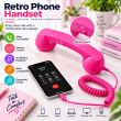 Retro Phone Handset with Type-C Connector | Wired Mobile Phone Receiver &amp; Microphone | C-Port Handset for Smartphones | Volume Control, Hands-Free Calling &amp; Comfortable Network Phone Receiver | iCare
