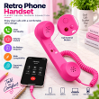 Retro Phone Handset with Type-C Connector | Wired Mobile Phone Receiver &amp; Microphone | C-Port Handset for Smartphones | Volume Control, Hands-Free Calling &amp; Comfortable Network Phone Receiver | iCare