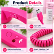 Retro Phone Handset with Type-C Connector | Wired Mobile Phone Receiver &amp; Microphone | C-Port Handset for Smartphones | Volume Control, Hands-Free Calling &amp; Comfortable Network Phone Receiver | iCare
