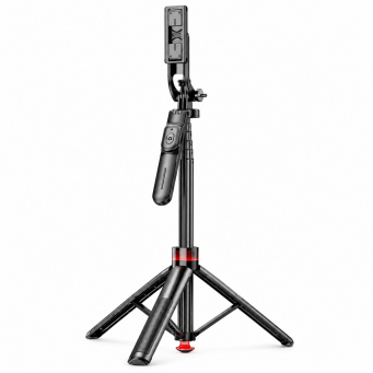 Auto Open Selfie Stick Tripod with Aluminium Alloy Pole | Foldable Mobile Phone Selfie Stick with Wireless Remote Control | 360&deg; Adjustable Phone Tripod Stand | iCare