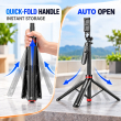 Auto Open Selfie Stick Tripod with Aluminium Alloy Pole | Foldable Mobile Phone Selfie Stick with Wireless Remote Control | 360&deg; Adjustable Phone Tripod Stand | iCare