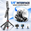 Auto Open Selfie Stick Tripod with Aluminium Alloy Pole | Foldable Mobile Phone Selfie Stick with Wireless Remote Control | 360&deg; Adjustable Phone Tripod Stand | iCare