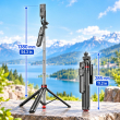 Auto Open Selfie Stick Tripod with Steel Pole | 54 Inch Extendable Foldable Mobile Phone Selfie Stick with Bluetooth 5.2 Wireless Remote|360&deg; Adjustable Phone Tripod Stand | iCare