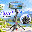 Auto Open Selfie Stick Tripod with Steel Pole | 54 Inch Extendable Foldable Mobile Phone Selfie Stick with Bluetooth 5.2 Wireless Remote|360&deg; Adjustable Phone Tripod Stand | iCare