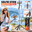 Auto Open Selfie Stick Tripod with Steel Pole | 54 Inch Extendable Foldable Mobile Phone Selfie Stick with Bluetooth 5.2 Wireless Remote|360&deg; Adjustable Phone Tripod Stand | iCare