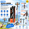 Auto Open Selfie Stick Tripod with Steel Pole | 54 Inch Extendable Foldable Mobile Phone Selfie Stick with Bluetooth 5.2 Wireless Remote|360&deg; Adjustable Phone Tripod Stand | iCare