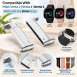 Metal Fitbit Versa 3, Versa 4 &amp; Sense 2 Watch Band Connector for Any 20mm Strap| Replacement Watch Strap Attacher for Smartwatch| iCare