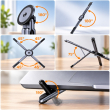 3-in-1 Foldable Laptop Stand with Magnetic Phone Holder| 8-Level Height Adjustable Computer Riser for 10&ndash;15.6 Inch| Aluminium Desk Stand | iCare