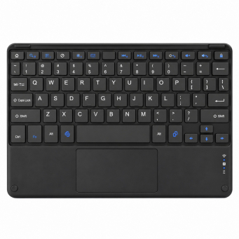 Universal 10 Inch Wireless Bluetooth Keyboard with Trackpad | Ultra-Thin Portable Keyboard with Built-In Trackpad, Silent Typing, Rechargeable Battery &amp; Backlight | iCare