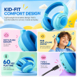 boAt Sailor Play Kids Wireless Headphones with 40mm Drivers, Up to 60 Hours Playback, 85dB Safe Volume Limiter, Bluetooth Connectivity, Type-C Charging, Lightweight Design &amp; Soft Cushioned Earcups for Children (Shark Blue) | iCare