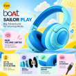 boAt Sailor Play Kids Wireless Headphones with 40mm Drivers, Up to 60 Hours Playback, 85dB Safe Volume Limiter, Bluetooth Connectivity, Type-C Charging, Lightweight Design &amp; Soft Cushioned Earcups for Children (Shark Blue) | iCare