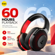 boAt Rockerz 413 Wireless Over-Ear Headphones with 40mm Drivers, Up to 60 Hours Playback, BEAST&trade; Mode, ENx&trade; Technology, Bluetooth Connectivity, Type-C Charging, Comfortable Cushioned Earcups (Black &amp; Red) | iCare
