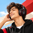 boAt Rockerz 413 Wireless Over-Ear Headphones with 40mm Drivers, Up to 60 Hours Playback, BEAST&trade; Mode, ENx&trade; Technology, Bluetooth Connectivity, Type-C Charging, Comfortable Cushioned Earcups (Black &amp; Red) | iCare