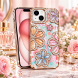 iPhone 14 Pro Max Glitter Flower Diamond Case, 3D Rhinestone Floral Phone Cover for Women &amp; Girls, Slim Shockproof Bling Case for Weddings, Parties &amp; Festive