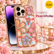 iPhone 14 Pro Max Glitter Flower Diamond Case, 3D Rhinestone Floral Phone Cover for Women &amp; Girls, Slim Shockproof Bling Case for Weddings, Parties &amp; Festive