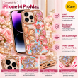 iPhone 14 Pro Max Glitter Flower Diamond Case, 3D Rhinestone Floral Phone Cover for Women &amp; Girls, Slim Shockproof Bling Case for Weddings, Parties &amp; Festive