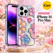 iPhone 14 Pro Max Glitter Flower Diamond Case, 3D Rhinestone Floral Phone Cover for Women &amp; Girls, Slim Shockproof Bling Case for Weddings, Parties &amp; Festive
