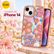 iPhone 14 Glitter Flower Diamond Case, 3D Rhinestone Floral Phone Cover for Women &amp; Girls, Slim Shockproof Bling Case for Weddings, Parties &amp; Festive