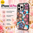 iPhone 14 Pro Glitter Flower Diamond Case, 3D Rhinestone Floral Phone Cover for Women &amp; Girls, Slim Shockproof Bling Case for Weddings, Parties &amp; Festive