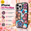 iPhone 14 Pro Max Glitter Flower Diamond Case, 3D Rhinestone Floral Phone Cover for Women &amp; Girls, Slim Shockproof Bling Case for Weddings, Parties &amp; Festive