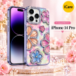 iPhone 14 Pro Glitter Flower Diamond Case, 3D Rhinestone Floral Phone Cover for Women &amp; Girls, Slim Shockproof Bling Case for Weddings, Parties &amp; Festive