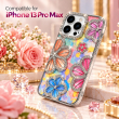 iPhone 13 Pro Max Glitter Flower Diamond Case, 3D Rhinestone Floral Phone Cover for Women &amp; Girls, Slim Shockproof Protective Case for Parties, Weddings &amp; Festive
