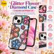 iPhone 13 Glitter Flower Diamond Case, 3D Rhinestone Floral Phone Cover for Women &amp; Girls, Slim Shockproof Protective Case for Parties, Weddings &amp; Festive
