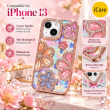 iPhone 13 Glitter Flower Diamond Case, 3D Rhinestone Floral Phone Cover for Women &amp; Girls, Slim Shockproof Protective Case for Parties, Weddings &amp; Festive