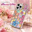 iPhone 13 Pro Glitter Flower Diamond Case, 3D Rhinestone Floral Phone Cover for Women &amp; Girls, Slim Shockproof Protective Case for Parties, Weddings &amp; Festive