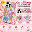 iPhone 13 Pro Glitter Flower Diamond Case, 3D Rhinestone Floral Phone Cover for Women &amp; Girls, Slim Shockproof Protective Case for Parties, Weddings &amp; Festive