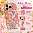 iPhone 13 Pro Max Glitter Flower Diamond Case, 3D Rhinestone Floral Phone Cover for Women &amp; Girls, Slim Shockproof Protective Case for Parties, Weddings &amp; Festive