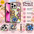 iPhone 13 Pro Max Glitter Flower Diamond Case, 3D Rhinestone Floral Phone Cover for Women &amp; Girls, Slim Shockproof Protective Case for Parties, Weddings &amp; Festive