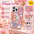 iPhone 13 Pro Glitter Flower Diamond Case, 3D Rhinestone Floral Phone Cover for Women &amp; Girls, Slim Shockproof Protective Case for Parties, Weddings &amp; Festive