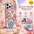 iPhone 13 Pro Glitter Flower Diamond Case, 3D Rhinestone Floral Phone Cover for Women &amp; Girls, Slim Shockproof Protective Case for Parties, Weddings &amp; Festive