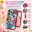 iPhone 13 Pro Max Glitter Flower Diamond Case, 3D Rhinestone Floral Phone Cover for Women &amp; Girls, Slim Shockproof Protective Case for Parties, Weddings &amp; Festive