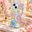 Glitter Flower Diamond Case For iPhone 15, 3D Rhinestone Floral Phone Cover, Slim Shockproof Protective Bling Case, Mobile Case for Women &amp; Girls